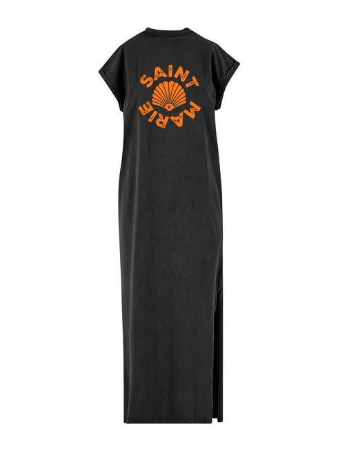 Dress Long Shell Orange - Black Washed